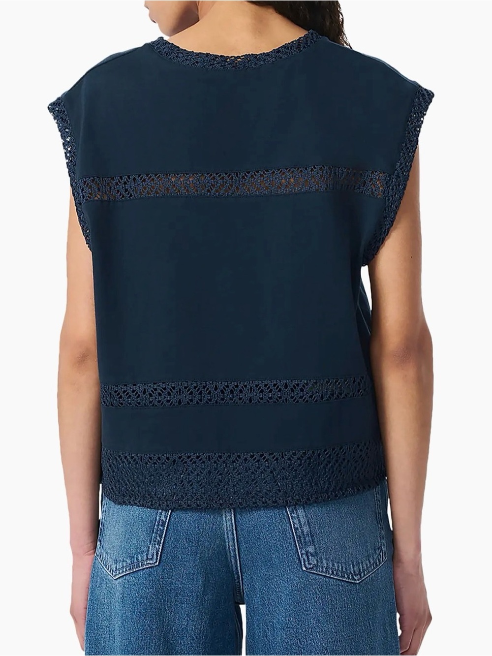 *NWT* Rag & Bone Rosie Lace-Trim Cotton Muscle Tank, Size Medium - Picture 3 of 14